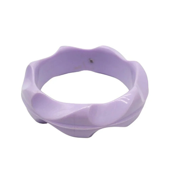 Light Purple Zigzag BoHo Acrylic Bangle Bracelet Vintage - Picture 1 of 6
